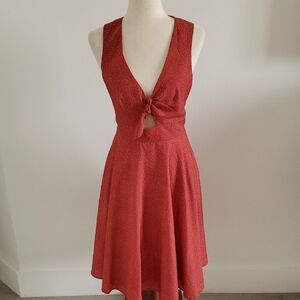 Hutch Red Dress with tie front detail